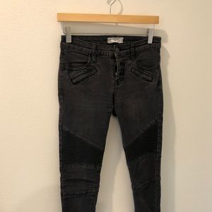 Free People Black textured jeans